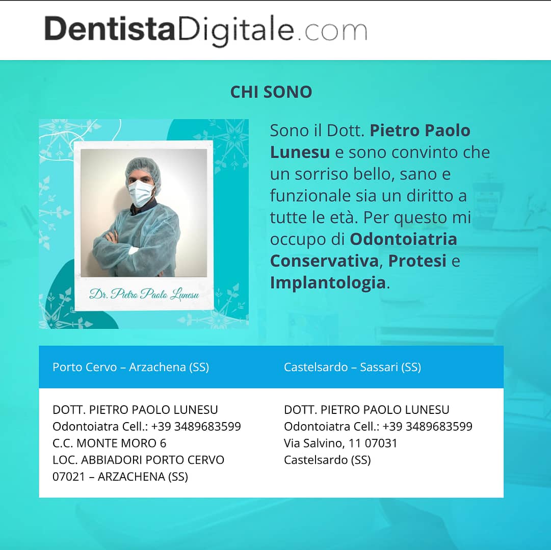 dentista digitale sito web per studio di odontoiatra