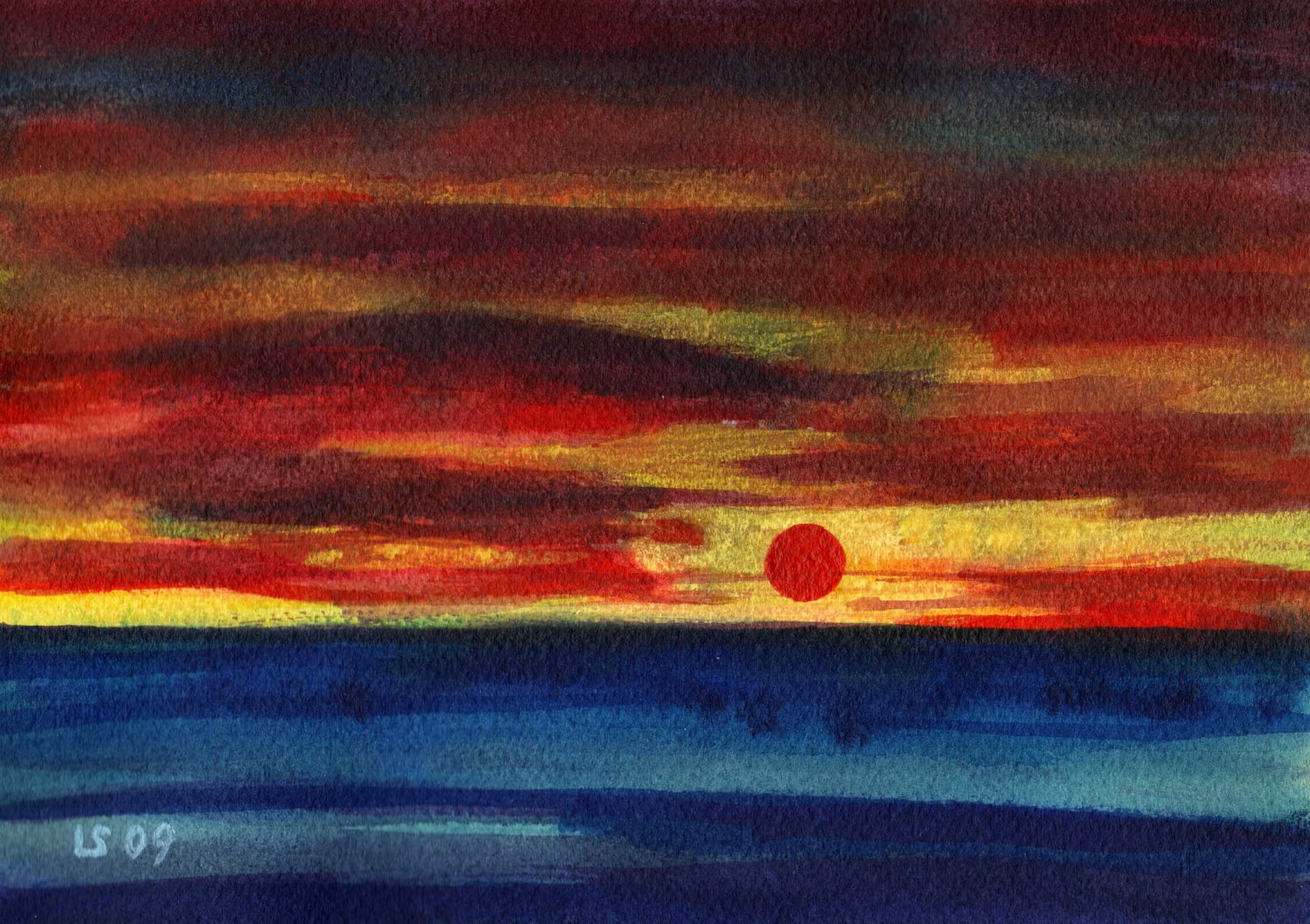 Red sunset, sole rosso, tramonto